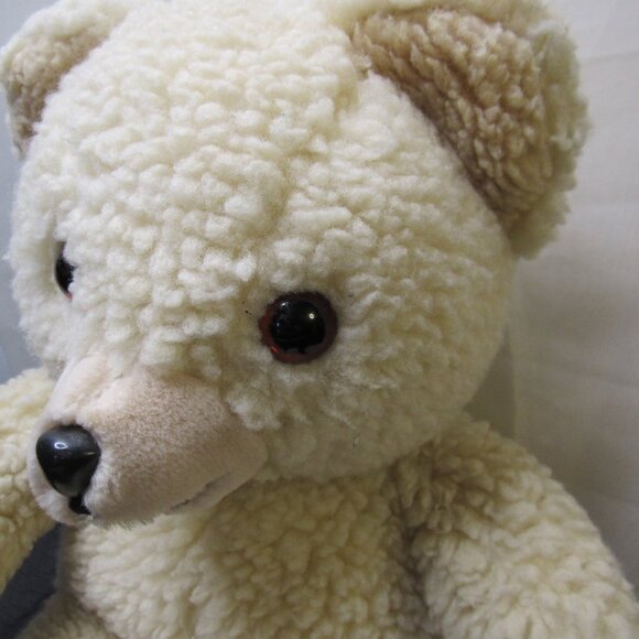 VINTAGE 1986 Russ Snuggle Bear Plush 15" Cream Ivory Teddy Fabric Softener Toy - Picture 3 of 11